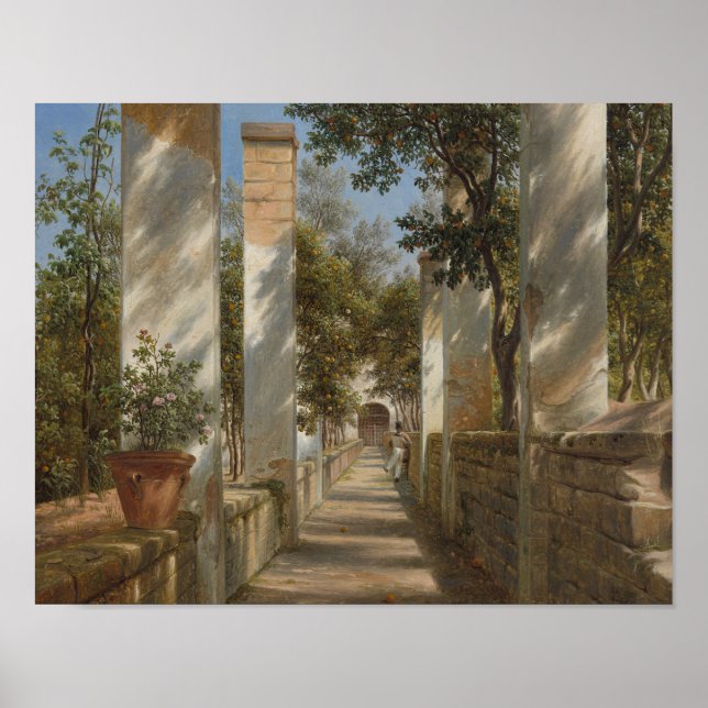 Thomas Fearnley - Pergola med Orangar Poster (Framsidan)