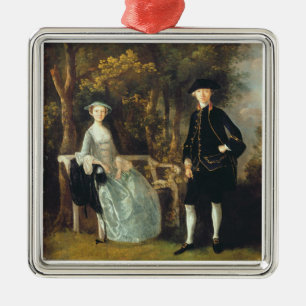 Thomas Gainsborough dam Lloyd och henne son, rik Julgransprydnad Metall
