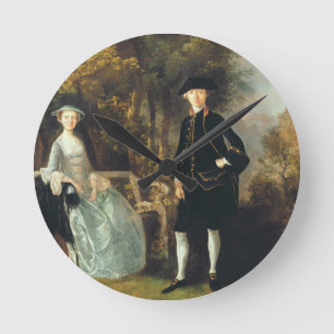 Thomas Gainsborough dam Lloyd och henne son, rik Rund Klocka