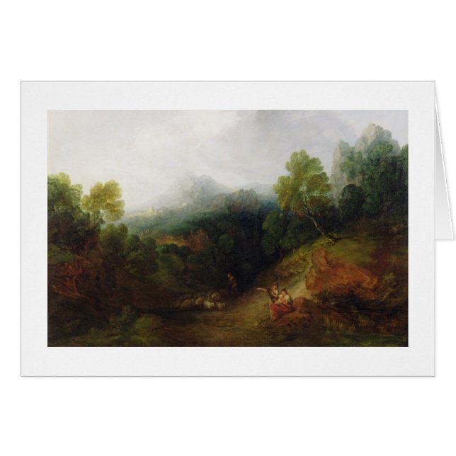 Thomas Gainsborough | En bergsdal med Rusti Hälsningskort (Framsidan Horizontal)