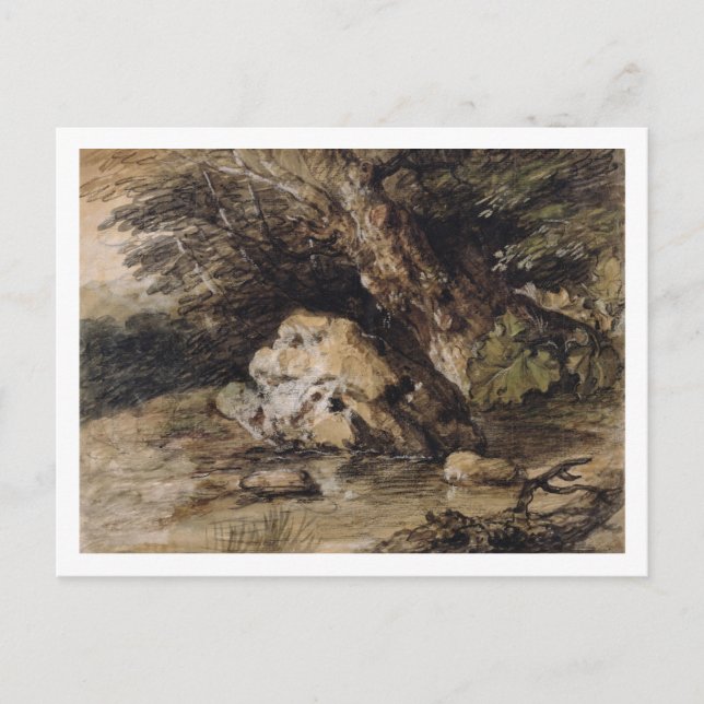 Thomas Gainsborough | Hilly Ligcape med Figur Vykort (Framsida)