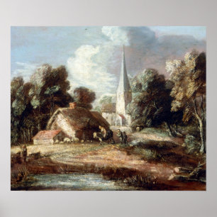 Thomas Gainsborough Landscape med stuga Poster