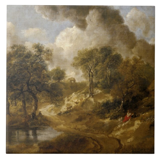 Thomas Gainsborough - Landskap i Suffolk Kakelplatta (Framsidan)