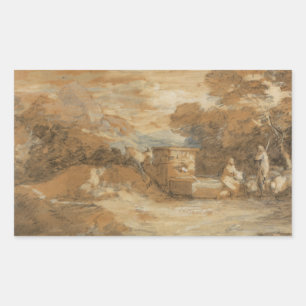 Thomas Gainsborough - Mountain Ligcape Rektangulärt Klistermärke