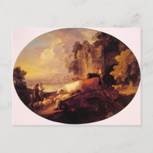 Thomas Gainsborough-River Landcape,Rustic Älskare Vykort