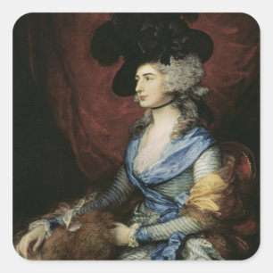 Thomas Gainsborough  Sarah Siddons, skådespelerska Fyrkantigt Klistermärke
