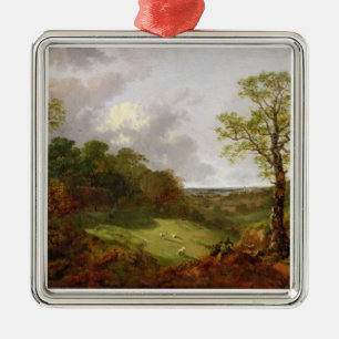 Thomas Gainsborough skogsbevuxen   landskap med en Julgransprydnad Metall