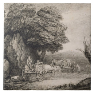 Thomas Gainsborough skogsbevuxen   landskap med Kakelplatta