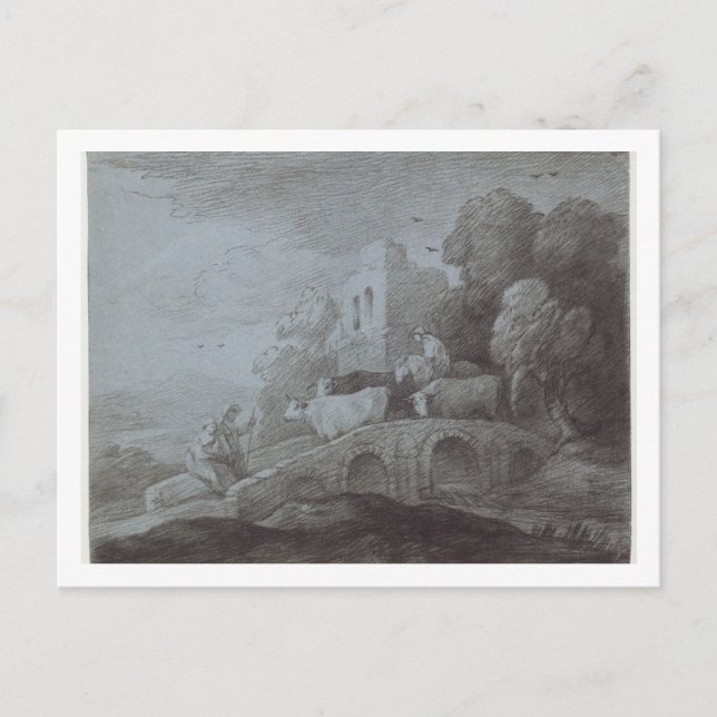 Thomas Gainsborough | Träbelagt landskap med Herds Vykort (Framsida)