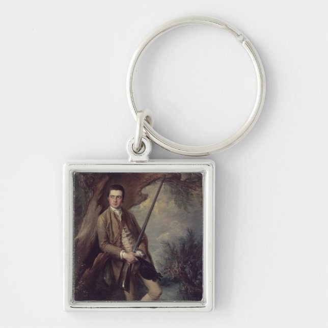 Thomas Gainsborough |William Poyntz av Midgham och Fyrkantig Silverfärgad Nyckelring (Framsidan)