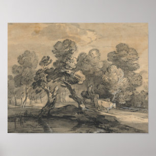 Thomas Gainsborough - Wooded Ligcape Poster