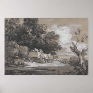 Thomas Gainsborough - Wooded Ligcape Poster