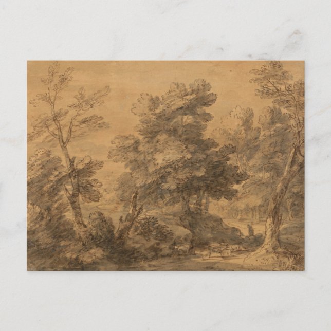 Thomas Gainsborough - Wooded Ligcape Vykort (Framsida)