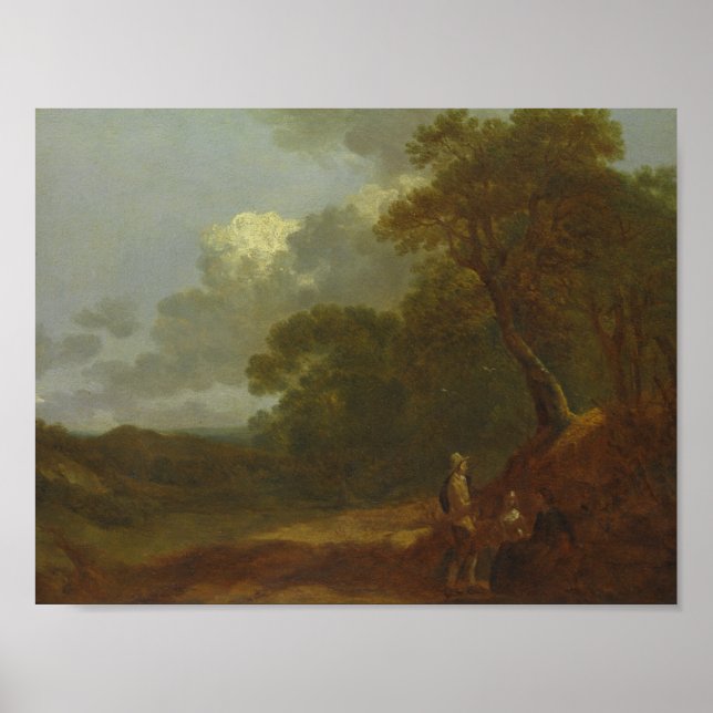 Thomas Gainsborough - Wooded Ligcape with a Man Poster (Framsidan)