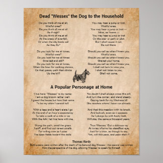 Thomas Hardy Poems of Hans Beloved Hund Poster