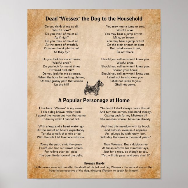 Thomas Hardy Poems of Hans Beloved Hund Poster (Framsidan)