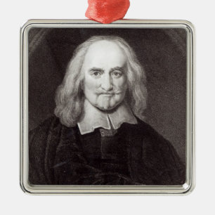 Thomas Hobbes från 'galleri av porträtt Julgransprydnad Metall