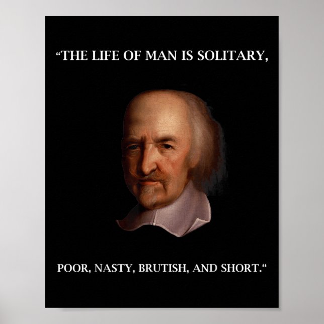 Thomas Hobbes Leviathan Philosopher Quotation T Sh Poster (Framsidan)
