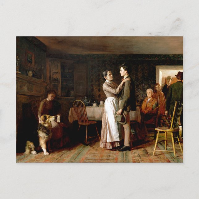 Thomas Hovenden Breaking Home Ties Vykort (Framsida)