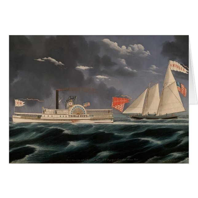 Thomas Hunt och Amerika 1852 Hälsningskort (Framsidan Horizontal)