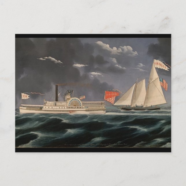 Thomas Hunt och Amerika 1852 Vykort (Framsida)