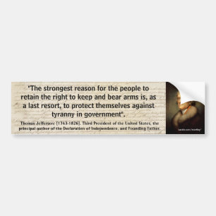 THOMAS JEFFERSON 2nd RÄTTELSE QUOTE_01 Bildekal