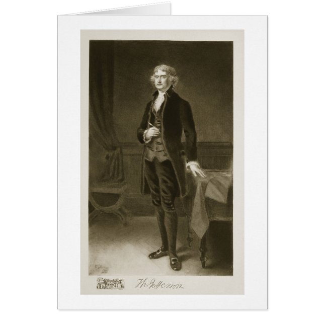 Thomas Jefferson 3rd president av den eniga Hälsningskort (Framsidan)