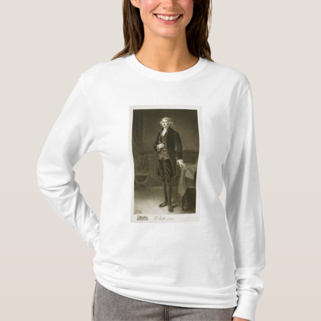 Thomas Jefferson 3rd president av den eniga T-shirt (Framsida)