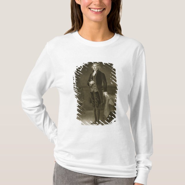 Thomas Jefferson 3rd president av den eniga T-shirt (Framsida)