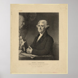 THOMAS JEFFERSON 3rd U.S. presidentLithograph Poster