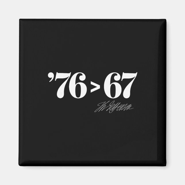Thomas Jefferson 76 > 67 Självklar Minimal M Magnet (Framsidan)