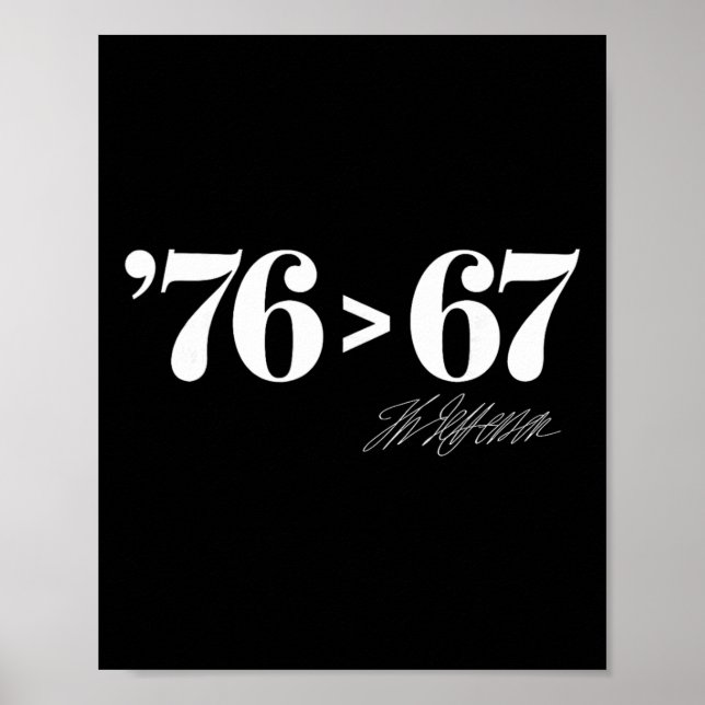 Thomas Jefferson 76 > 67 Självklar Minimal M Poster (Framsidan)