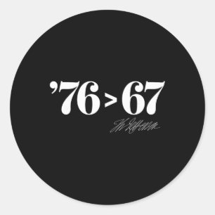 Thomas Jefferson 76 > 67 Självklar Minimal M Runt Klistermärke