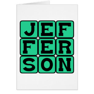 Thomas Jefferson, amerikansk president Hälsningskort