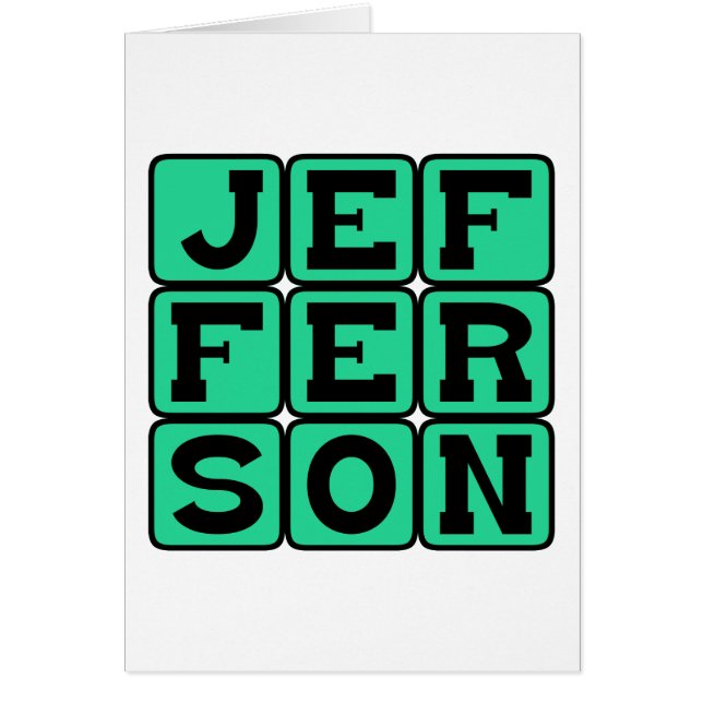 Thomas Jefferson, amerikansk president Hälsningskort (Framsidan)