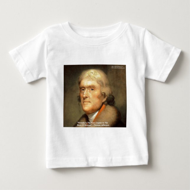 Thomas Jefferson "Ärlighet" Visdomspresenter T-shirt (Framsida)