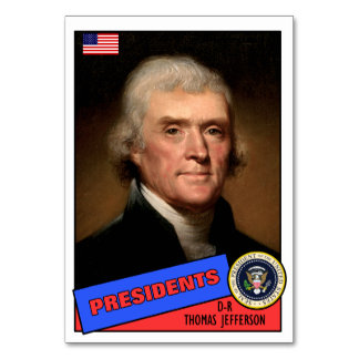 Thomas Jefferson Baseball Card Bordsnummer