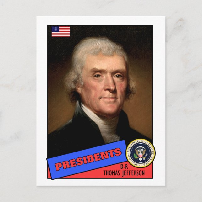Thomas Jefferson Baseball Card Vykort (Framsida)