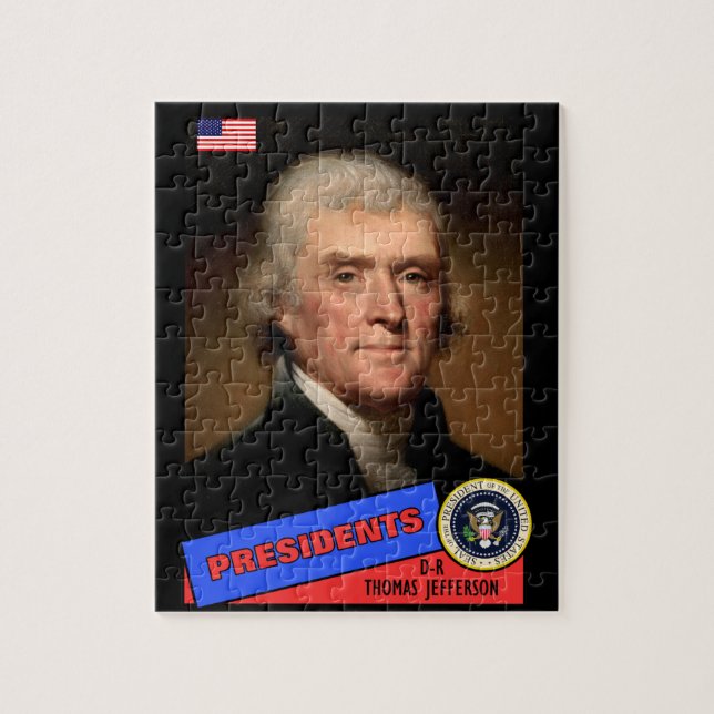 Thomas Jefferson Basebollkort Pussel (Vertikal)