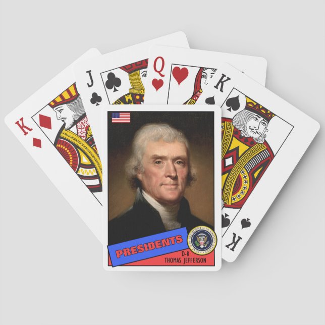 Thomas Jefferson Basebollkort Spelkort (Baksidan)