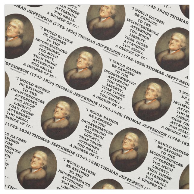 Thomas Jefferson besvärar för mycket frihet Tyg (Provkarta)