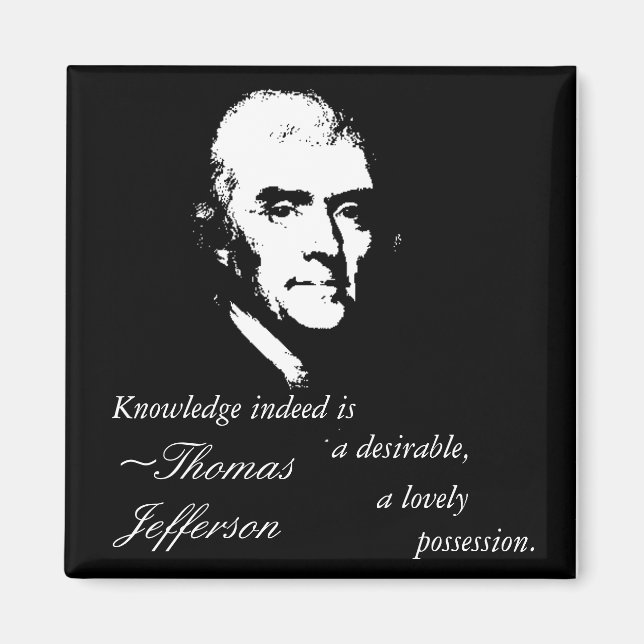 Thomas Jefferson Button (kunskapsoffert) Magnet (Framsidan)