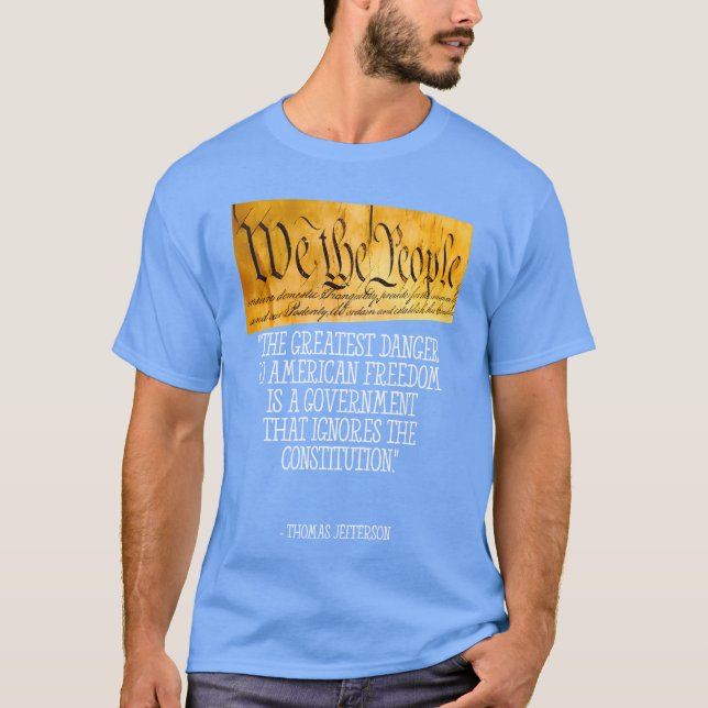Thomas Jefferson Citat Amerika Frihet vänner T Shirt (Framsida)