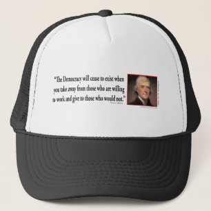 Thomas Jefferson - citat Demokrati Truckerkeps