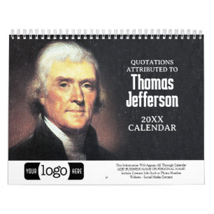 Thomas Jefferson Citat Företag Logotyp Kampanj Kalender