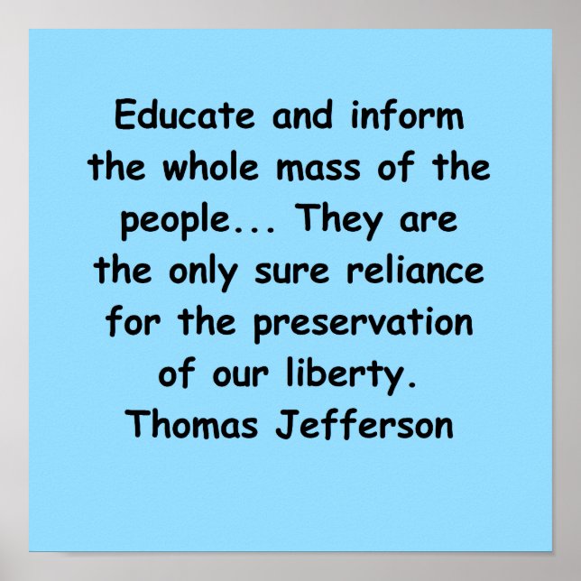 thomas jefferson-citat poster (Framsidan)
