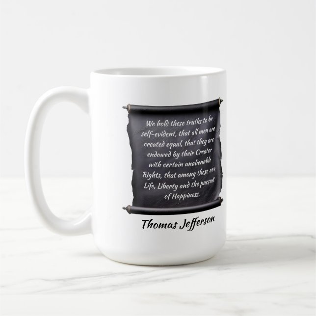 Thomas Jefferson-citat strävan efter lycka Kaffemugg (Vänster)