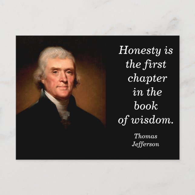 Thomas Jefferson citat- vykort (Framsida)