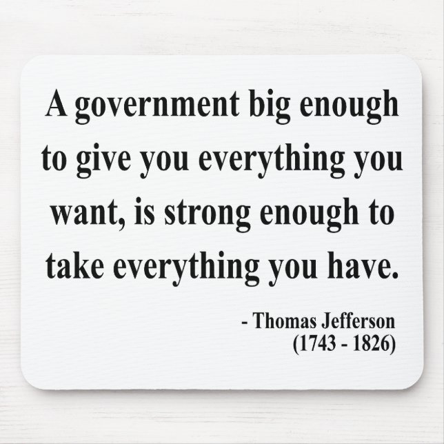 Thomas Jefferson citationstecken 1a Musmatta (Framsidan)