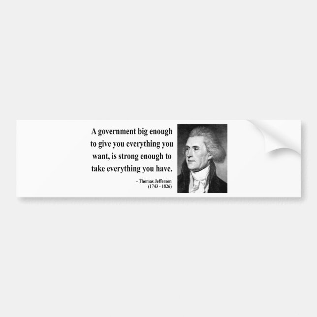 Thomas Jefferson citationstecken 1b Bildekal (Framsidan)